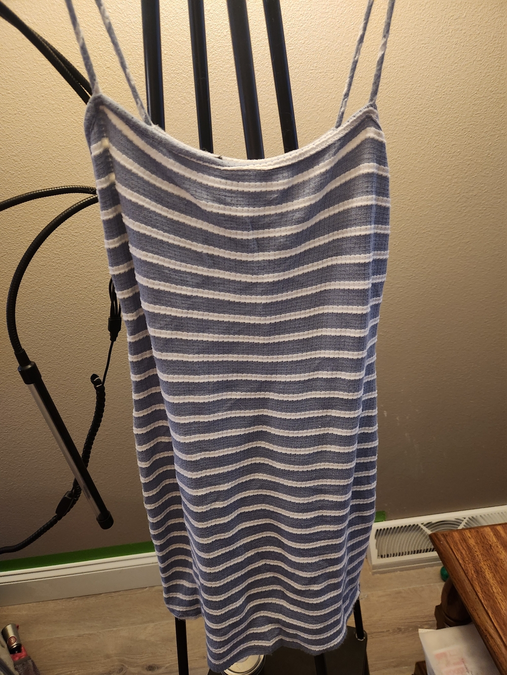 Forever 21 Blue and White Striped Knit Slip Dress